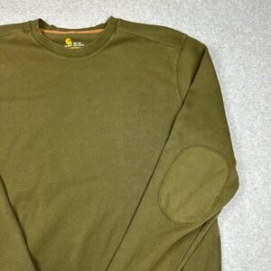 Carhartt 100006 301 Olive Green Elbow Patch Sweatshirt Mens 2XL Tall Relaxed Fit
